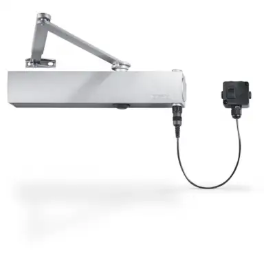 Click Here To Enlarge This Photo Of GEZE TS4000E Silver Power Size 1-6 Electro-Magnetic Overhead Door Closer (Hold Open or Free Swing)