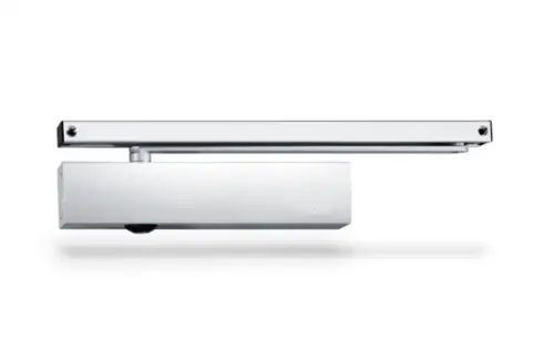 Click Here To Enlarge This Photo Of GEZE TS5000L Silver Power Size 2-6 Guide Rail Overhead Door Closer for opposite hinge side fitting