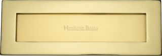 V850 356-PB Heritage Brass Letterplate 14" x 4 ½" Polished Brass Finish