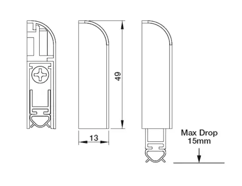 Click Here To Enlarge This Photo Of L34569 - FIRESTOP Applic 38dB Automatic Drop Down Seal Face Fixed - 1030mm SAA
