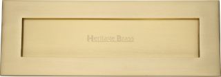 V850 356-SB Heritage Brass Letterplate 14" x 4 ½" Satin Brass Finish