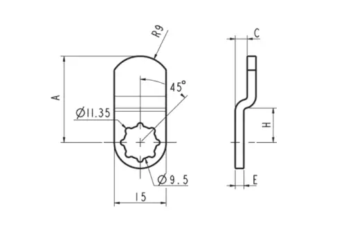 Click Here To Enlarge This Photo Of L26835 - RONIS 131629-3 Cranked Cam - 40mm With 2mm Crank