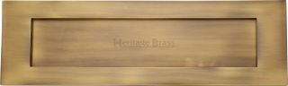 V850 406-AT Heritage Brass Letterplate 16" x 5" Antique Brass Finish