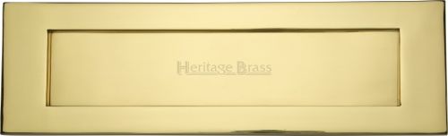 Click Here To Enlarge This Photo Of V850 406-PB Heritage Brass Letterplate 16" x 5" Polished Brass Finish