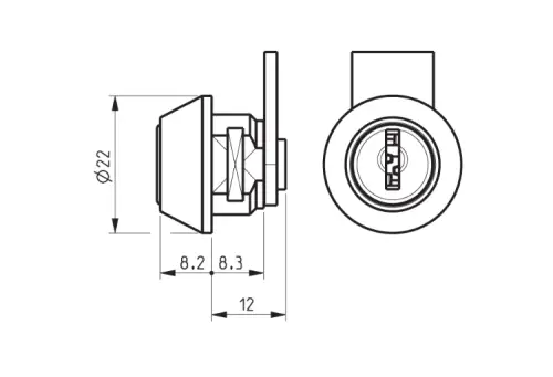 Click Here To Enlarge This Photo Of L26809 - RONIS 10800 Mini Clip Fix Master Keyed Camlock - 8.3mm MK (SM Series)