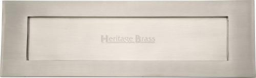 Click Here To Enlarge This Photo Of V850 406-SN Heritage Brass Letterplate 16" x 5" Satin Nickel Finish