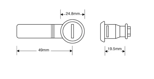 Click Here To Enlarge This Photo Of AS10327 - ASEC Snap Fit Cranked Cam Camlock to suit Garron Lockers - KD