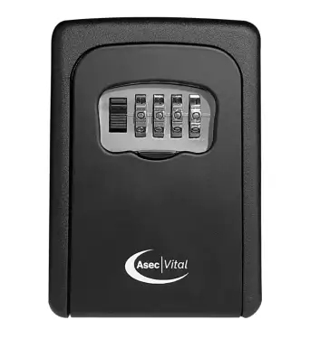 Click Here To Enlarge This Photo Of VT10262 - ASEC VITAL 4 Wheel Combination Key Safe Black - Boxed