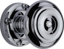 V872-PC Heritage Brass Mortice Knob on Rose Aylesbury Design Polished Chrome Finish