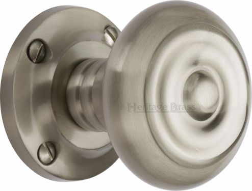 Click Here To Enlarge This Photo Of V872-SN Heritage Brass Mortice Knob on Rose Aylesbury Design Satin Nickel Finish