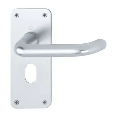 Click Here To Enlarge This Photo Of 138S/306 (AR200S/24-SP) Hoppe Sprung Oval Profile Lock Levers 48.5mm Centres - Satin Anodised Aluminium (2698799)