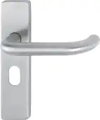 E138F/202K-A4 (AR361/14) Hoppe Oval Profile Levers 48.5mm Centres on Plate - Satin Stainless Steel (87100972)