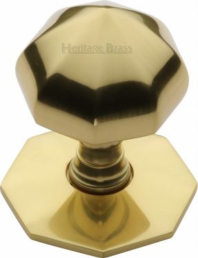 Click Here To Enlarge This Photo Of V880-PB Heritage Brass Octagon Centre Door Knob 2 ½" Polished Brass Finish