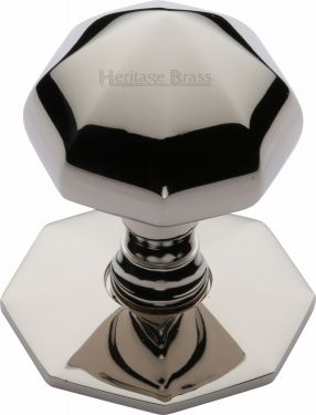 Click Here To Enlarge This Photo Of V880-PNF Heritage Brass Octagon Centre Door Knob 2 ½" Polished Nickel Finish