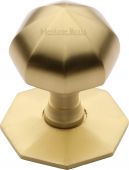 V880-SB Heritage Brass Octagon Centre Door Knob 2 ½" Satin Brass Finish