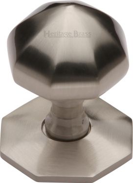 Click Here To Enlarge This Photo Of V880-SN Heritage Brass Octagon Centre Door Knob 2 ½" Satin Nickel Finish