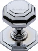 V890-PC Heritage Brass Octagon Centre Door Knob 3" Polished Chrome Finish