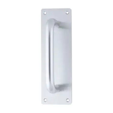 Click Here To Enlarge This Photo Of AR205/150FF-P Hoppe 19mm Dia x 150mm (225mm Plate) Pull Handle on Plate - Satin Anodised Aluminium (8504277)