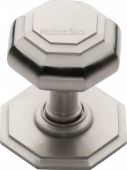 V890-SN Heritage Brass Octagon Centre Door Knob 3" Satin Nickel Finish
