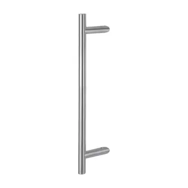 Click Here To Enlarge This Photo Of AR3625/425BB-CR-GD Hoppe 25mm x 425mm Cranked T Bar Pull Handle (Back to Back Fixings For Glass Doors) - Satin Stainless Steel (87141860)