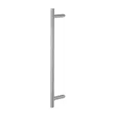 AR3625/600BB-CR-GD Hoppe 25mm x 600mm Cranked T Bar Pull Handle (Back to Back Fixings For Glass Doors) - Satin Stainless Steel (87141874)