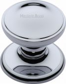 V900-PC Heritage Brass Round Centre Door Knob 3" Polished Chrome Finish