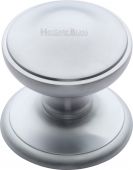 V900-SC Heritage Brass Round Centre Door Knob 3" Satin Chrome Finish