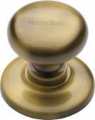 V901-AT Heritage Brass Centre Door Knob Round Design 3" Antique Brass Finish