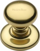 V901-PB Heritage Brass Centre Door Knob Round Design 3" Polished Brass Finish
