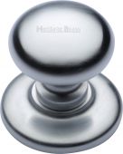 V901-SC Heritage Brass Centre Door Knob Round Design 3" Satin Chrome Finish