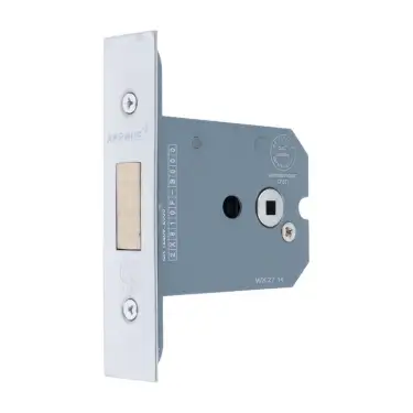 Click Here To Enlarge This Photo Of AR8031-76-SC Hoppe Square Case Bathroom Deadbolt 76mm - Satin Chrome (87109141)