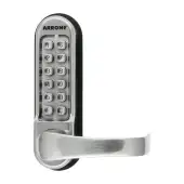 AR526-MC Hoppe Arrone Lever Operated Push Button Code Digital Lock with Code Free Function c/w Tubular Latch - Matt Chrome (87138584)