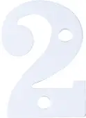 AR140/2 Hoppe 50mm Numeral 2 - Satin Anodised Aluminium (8500735)