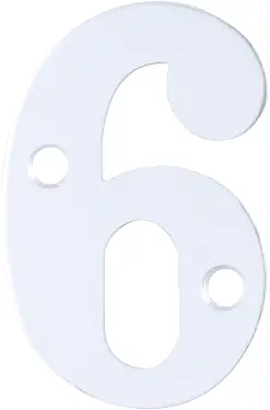 Click Here To Enlarge This Photo Of AR140/6 Hoppe 50mm Numeral 6 - Satin Anodised Aluminium (8500763)