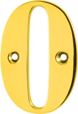 Click Here To Enlarge This Photo Of AR740-0-PBR Hoppe Face Fix Numeral 0 - Polished brass (87143533)