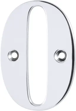 Click Here To Enlarge This Photo Of AR740-0-PCH Hoppe Face Fix Numeral 0 - Polished Chrome (87143540)
