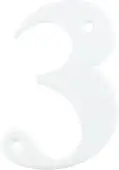 AR740-3-WHT Hoppe Face Fix Numeral 3 - White (87143603)