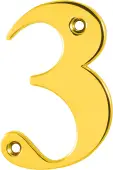 AR740-3-PBR Hoppe Face Fix Numeral 3 - Polished Brass (87143617)