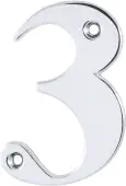 AR740-3-PCH Hoppe Face Fix Numeral 3 - Polished Chrome (87143624)