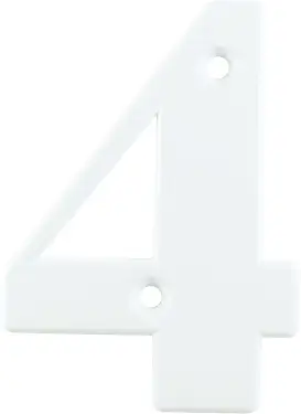 Click Here To Enlarge This Photo Of AR740-4-WHT Hoppe Face Fix Numeral 4 - White (87143631)