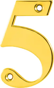 Click Here To Enlarge This Photo Of AR740-5-PBR Hoppe Face Fix Numeral 5 - Polished Brass (87143673)