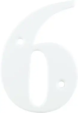 Click Here To Enlarge This Photo Of AR740-6-WHT Hoppe Face Fix Numeral 6 & 9 - White (87143687)