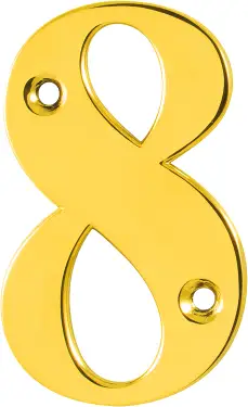 Click Here To Enlarge This Photo Of AR740-8-PBR Hoppe Face Fix Numeral 8 - Polished Brass (87143757)