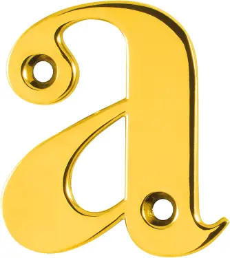 Click Here To Enlarge This Photo Of AR740-A-PBR Hoppe Face Fix Letter A - Polished Brass (50000056)