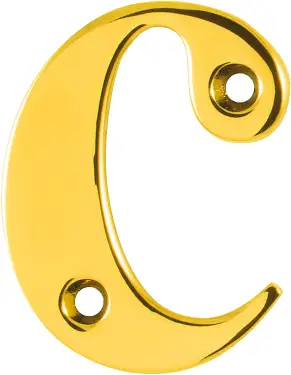 Click Here To Enlarge This Photo Of AR740-C-PBR Hoppe Face Fix Letter C - Polished Brass (50000135)