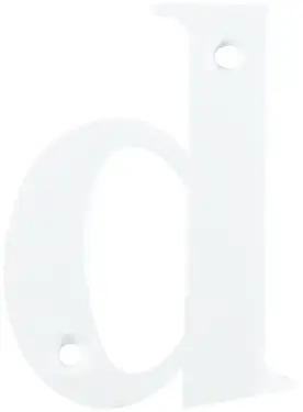 Click Here To Enlarge This Photo Of AR740-D-WHT Hoppe Face Fix Letter D - White (50000159)