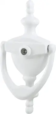 Click Here To Enlarge This Photo Of AR727-WHT Hoppe Traditional Door Knocker With Viewer - White (87143435)