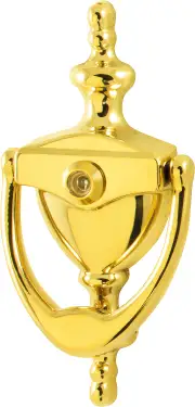 Click Here To Enlarge This Photo Of AR727-PBR Hoppe Traditional Door Knocker With Viewer - Polished brass (87143449)
