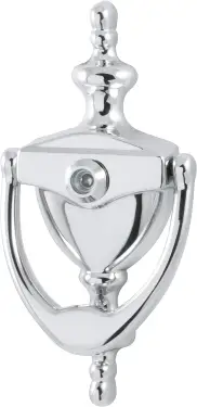 Click Here To Enlarge This Photo Of AR727-PCH Hoppe Traditional Door Knocker With Viewer - Polished Chrome (87143456)