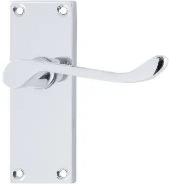 Click Here To Enlarge This Photo Of AR5001/11 Hoppe Victorian Scroll Latch Levers on Plate - Polished Chrome (87116119)